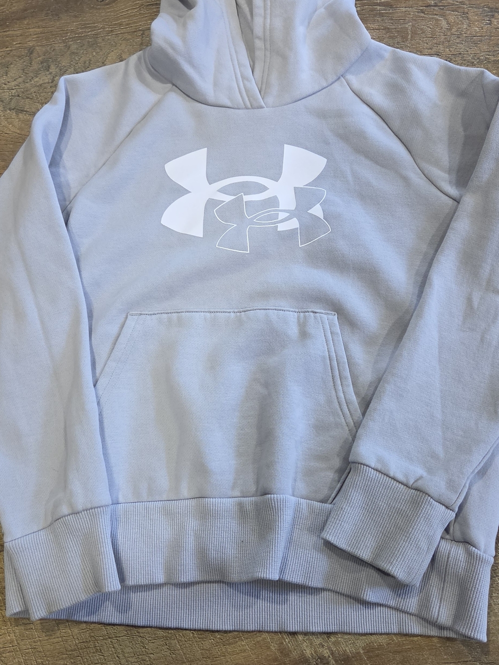 Under Armour Kids Loght GrayHoodie with White Logo